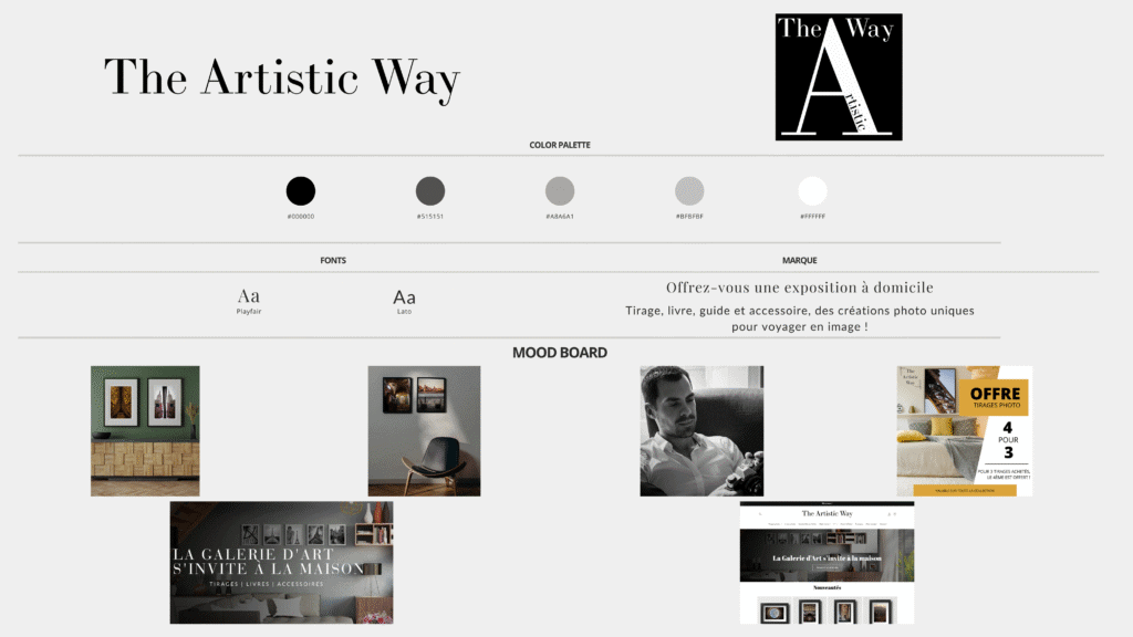 Identité visuelle - Mood board - The Artistic Way - Jérôme Correia